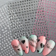 Manicure Sticker 2D DH Laser English Letter Gradient Nail Sticker Gilding Silver Number Nail Sticker