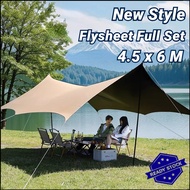 【SPOT】NEW Flysheet Full Set 4.5x6M Camping Tent Waterproof BIG Flysheet Sunshade Flysheet Camping Ca