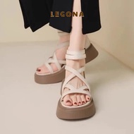 Legona Shoes Women's Warrior Sandals with Cross Straps - Women's Warrior Sandals with 4 Inch High He