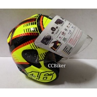 MHR Racing Helmet Motorcycle OF571 Rossi 46 size L Topi Keledar Motor