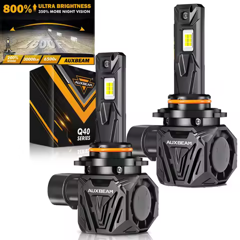 AUXBEAM 30000LM 120W LED Headlight Bulbs 9004 9005 9006 9007 H4 H11 H13 Q40 Series 6500K White Plug 