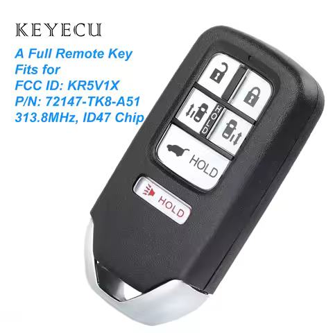 Keyecu For Honda Odyssey 2014 2015 2016 2017 Smart Remote Car Key Fob 313.8MHz With ID47 Chip FCC ID