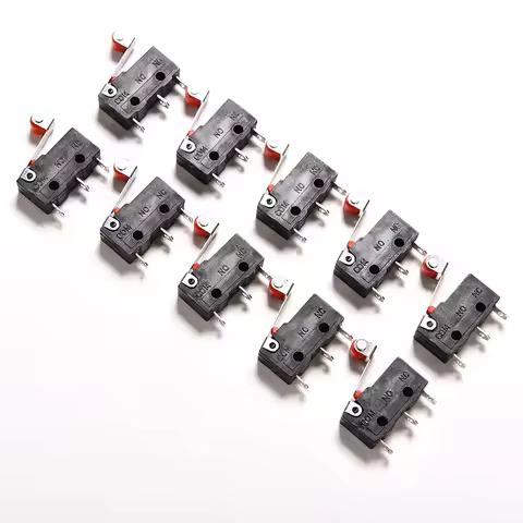 10Pcs Micro Roller Lever Arm Open Close Limit Switch KW12-3 PCB Micro Switch‘
