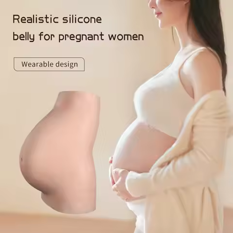 Silicone Fake Pregnant Belly 6 Month/9 Months, Realistic Skin Stage Performance Cosplay, Costume Pro