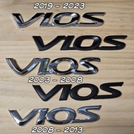 Toyota VIOS Rear Emblem Logo Matte Black Chrome Silver Vios 1 Vios 2 Vios 4 Emblem Logo Sticker