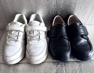二手男童，黑皮鞋、波鞋
