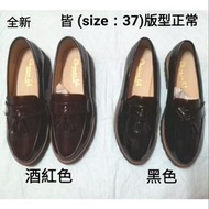 🧡合購=510元  ♦️降♦️  全新(有鞋盒)【Rainbow shop】流蘇厚底牛津鞋 皮鞋 學生鞋 樂福鞋 牛津鞋  休閒鞋 包鞋 厚底鞋(黑色：37，酒紅：37)~一雙399元購入。售350 