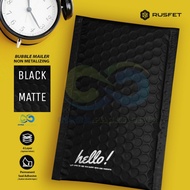 BUBBLE ENVELOPE - BUBBLE MAILER - BUBBLE PACKING HELLO BLACK MATTE 10 cm x 17 cm