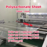 Polycarbonate Sheet Clear 1mm/2mm PC Flat Transparent Roof Atap Transparent ERP Greenhouse Awning Sh