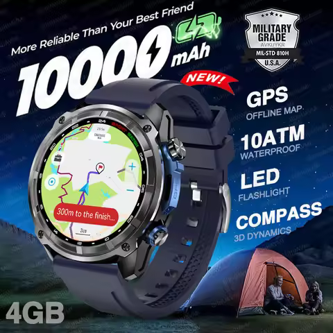2025 GPS Watch New 1000mAh Battery T-Rex 3 Military Grade Smartwatch Men 4GB RAM Video Call Waterpro