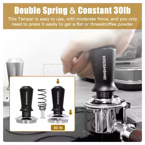 Coffee Tamper 57mm 57.5mm Distributor For Lelit Anna Tamping Station Constant Pressure 30 Lbs Espres