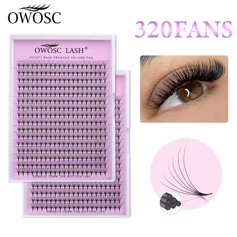 OWOSC Pointy Base Premade Volume Fans 3D/6D/8D/10D Individual Lashes Pre Made Russian Volume Fan Eye