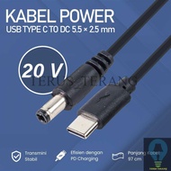 CONTINUOUS OOTDTY USB Type C to DC Power Cable 5.5x2.5mm CCTV Router Charger 97cm - PA12M