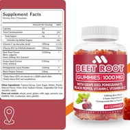 60 pieces of beetroot gummies 1000mg containing grape seeds pomegranate black pepper vitamin C and B