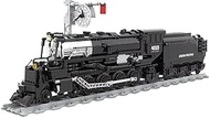 MISINI M6005 Steam Train Building Kits, 1186 PCS Big Boy Simulation Train Model, Collectible Steam Locomotive Display Set, Large Train Set with Train Tracks, Top Present for Train Lovers