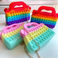 Rainbow Macaron Kids Fidget Bag Handbag Design Pouch Coin Fashion Purse Birthday For Girl 2025