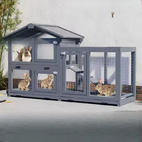 AA outdoor rainproof rabbit cage Household kindergarten Pet rabbit villa Wooden house Chicken Duck h