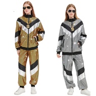 70s 80s Outfits for  Couples Women Metallic Disco Outfit Halloween Costumes Tracksuit Sportswear