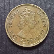 1965 Hong Kong (British) Queen Elizerbeth The Second Nickel Brass  10 Cents  香港 伊麗莎白二世 銅鎳幤 一毫