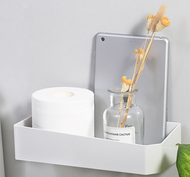 全城熱賣 - 免打孔浴室置物架 牆壁掛籃 壁掛式收納架 浴室整理籃 儲物 掛牆置物籃【顏色白色】#KHH