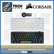 CORSAIR K70 PRO MINI WIRELESS 60% Mechanical CHERRY MX Red Switch Keyboard with RGB Backlighting (White/Black) CH-9189110-NA/CH-9189010-NA
