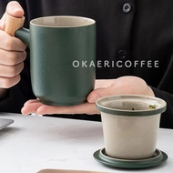 Terjangkau Ceramic Tea Infuser Cup + Lid / Gelas Mug Keramik +