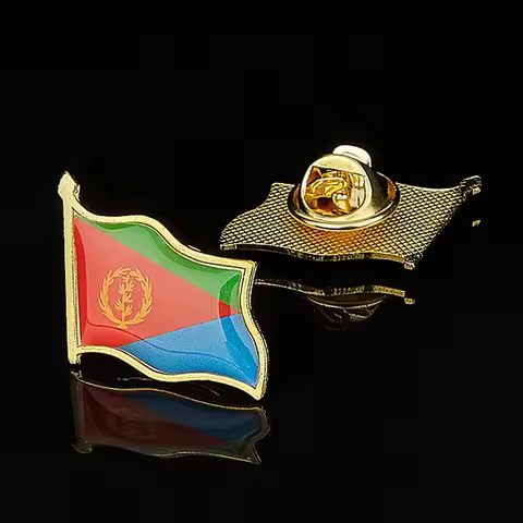 Africa The State of Eritrea Coat Flag National Emblem Flag Lapel Pin Brooch Badges Shirt Suit Backpa