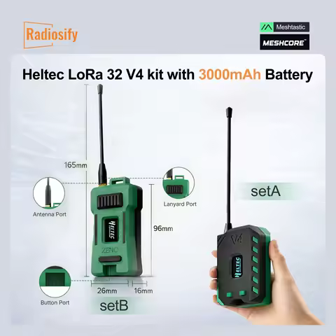 Heltec WiFi LoRa 32 V4 with Case Battery 3000mAh ESP32-S3 SX1262 Meshtastic LoRaWAN Board Selectable