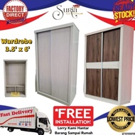 [SIAP PASANG]Wardrobe 3.5' x 6' / Almari Baju