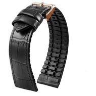 19Mm 20Mm 21Mm 22Mm Da Thật Dây Đeo Đồng Hồ Bằng Cao Su Nam Không Thấm Nước Da Bò Silicon Dây Đeo Vò