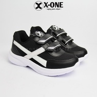 HITAM PUTIH X-one Black School Shoes | Black Velcro Children's Shoes | Garfield Black and White