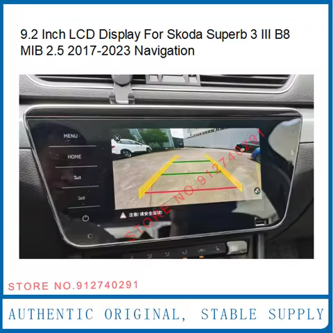 Original 9.2 Inch LCD Display Screen For Skoda Superb 3 III B8 MIB 2.5 2017-2023 LCD Navigation 3V09