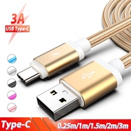 [ELEGANT] 0.25M 1 M 1.5M 2M 3M USB Type C สายเคเบิล USB C Type-C ชาร์จสายไฟสำหรับ Samsung Galaxy S21 S20 A71 M31s A5 A7 2017 A8 A9 2018