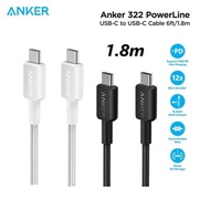 HP Anker 322 6FT USB-C to USB-C Fast Charging Braided Cable 60W 180CM Cas Originalhp