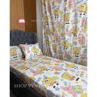 SHOP VYN - SPONGEBOB Design FULLY GARTERIZED Premium Canadian Cotton Bedsheet