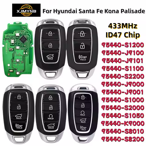 XJMYNB 95440-S1000 S1100 S2200 S8200 S8010 J9100 J9101 J9001 433MHz ID47 Chip Remote Car Key For Hyu
