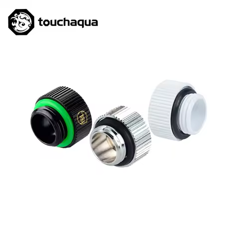2pcs Bitspower Touchaqua G1/4" 7.5mm Extender Fittings,Water Cooling Kit Build Fittings Black,Silver