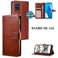 Samsung A51 Casing Wallet flip cover leather case premium leather