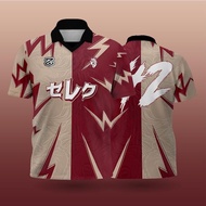 (Custom Name)  Jersey Summer Men's Collar Celek Jersey Sweatshirt Lightning Dragon Japanese Print Retro POLO Shirt Short Sleeve Oversized Football  Jersey