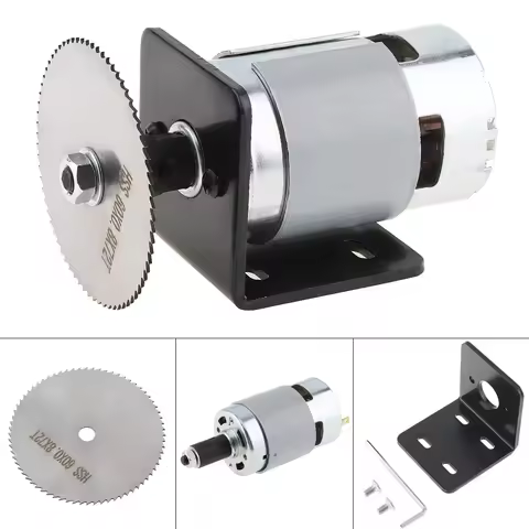 12-24V 775 Motor Table Saw Kit for Cutting / Polishing / Engraving with Mounting Bracket, 60mm Saw B
