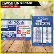 ☈ ๑ ☑ 2pcs GCASH Business Tarpaulin | GCASH In/Out Tarpaulin Signage |  Load na Dito | Signage 1.5f