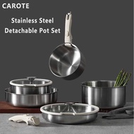 Carote Removable Handle Pot Stainless Steel Pot Kitchenware Wok Stacked Pot Non-Stick Full Set House