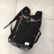 日本 Alpha Industries 黑色拼迷彩 針織布 多功能背囊