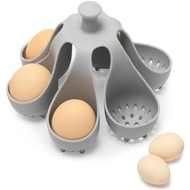 Dacthuw Silicone Egg Boiler Rack for Hard Soft Boiled Eggs, Food Grade Silicone Egg Boiler Cooker wi