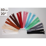 Japanese Zipper YKK No. 5 Bone Snake Ready-Made Plastic With Flat Head Length 50 Cm. (20 Inches)