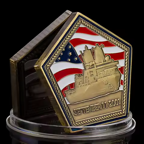 United States The Aircraft Carrier USS Arlington Souvenir Bronze Plated Pentagonal Coin Always Remem