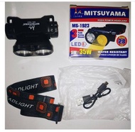 Headlamp Mitsuyama MS 1923 - Senter Kepala LED Dua Warna Kuning Dan Putih