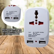 Universal Adaptor with 2 USB Port USB Charger Adapter Socket/ USB adaptor socket (Travel Adaptor wit