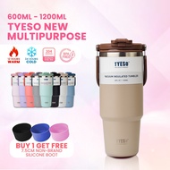 TYESO NEW Multipurpose Tumbler Stainless Steel Vacuum Insulated Flask 600ml-1200ml Free Boot