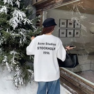 Acne Studio's Classic Small Label LOGO Printed Short-Sleeved T-Shirt Loose Casual Men Women Same Sty